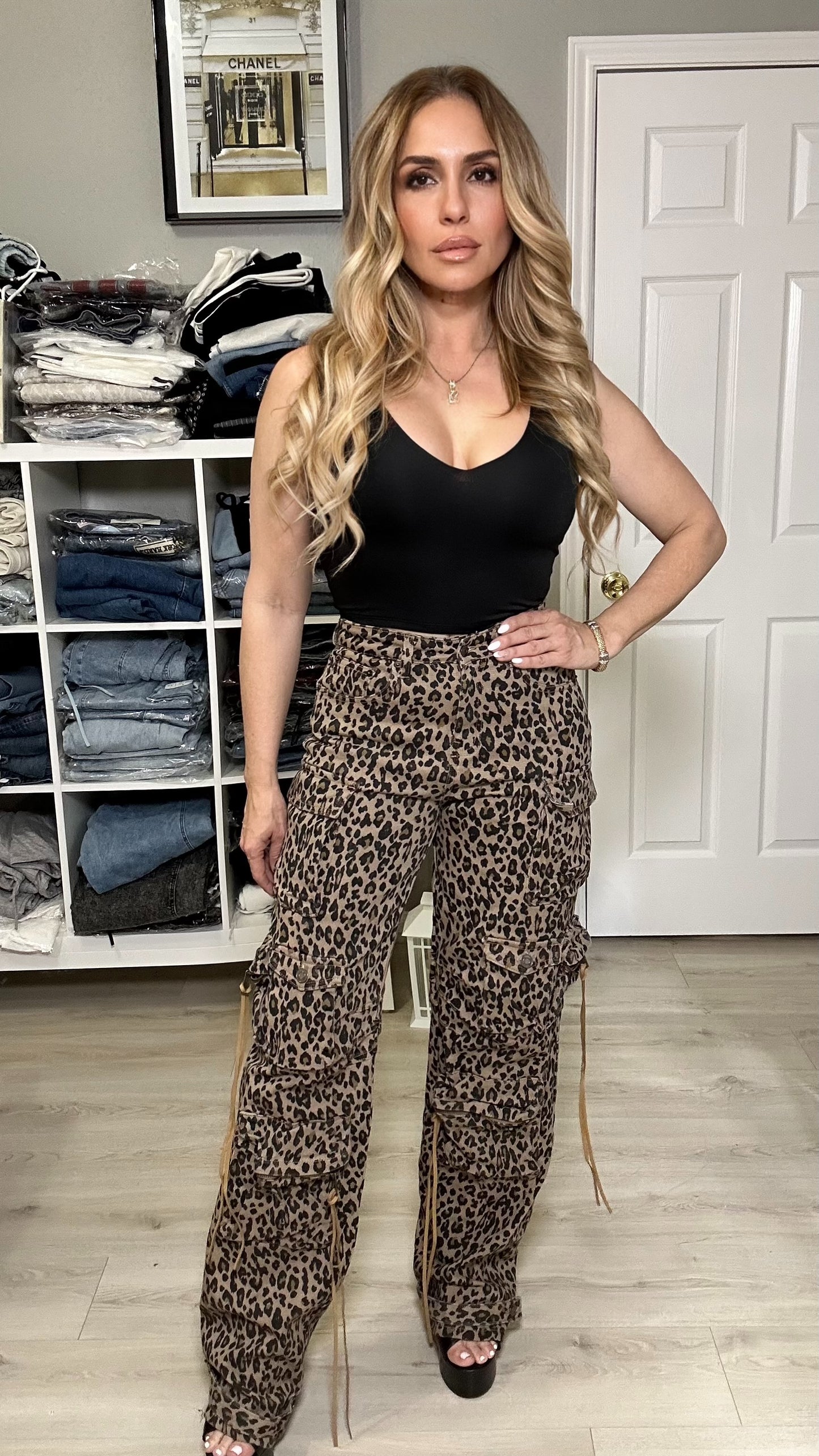 Doja Cargo Pants Animal Print Full Stretch