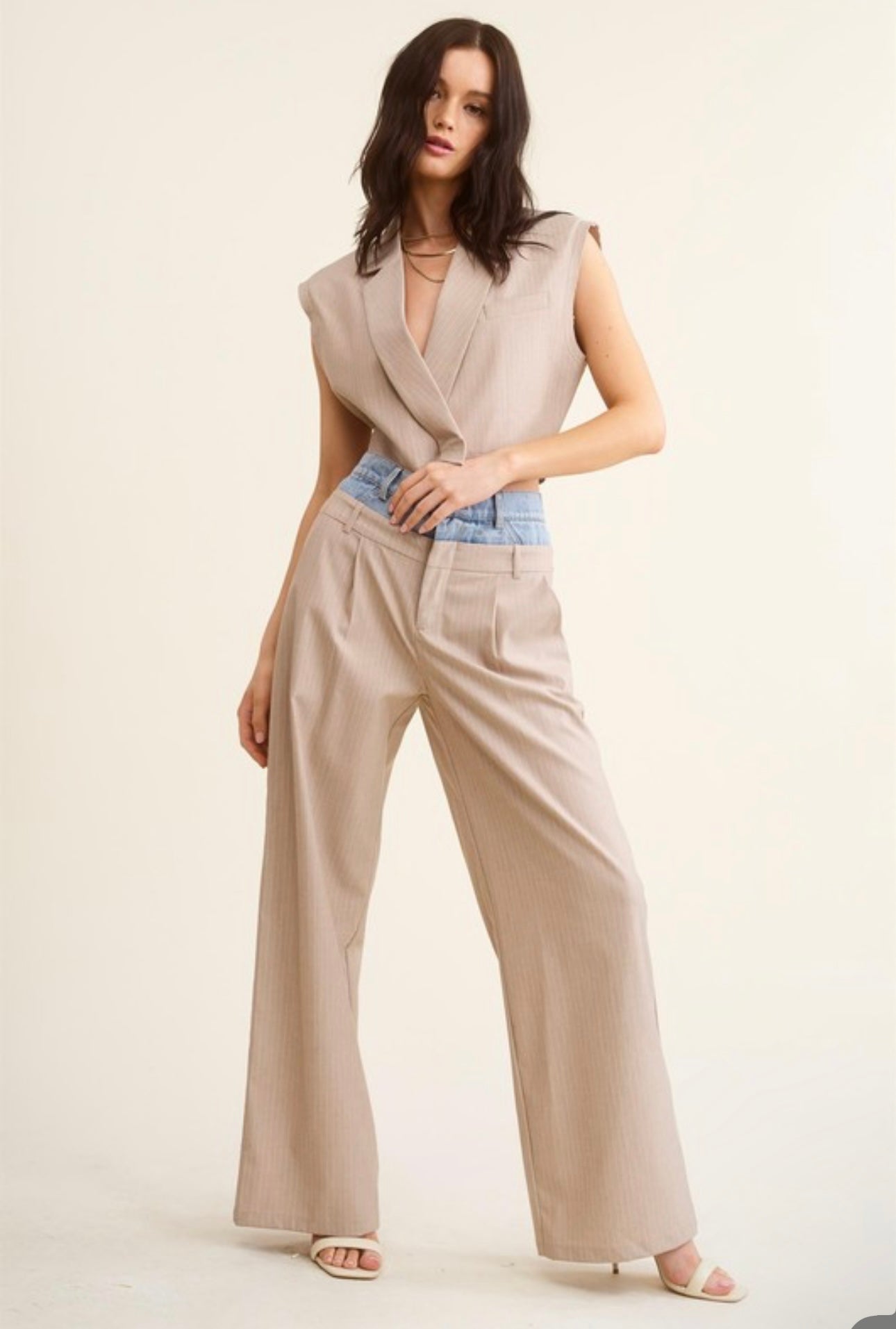 Gaby Beige Two-Piece Set