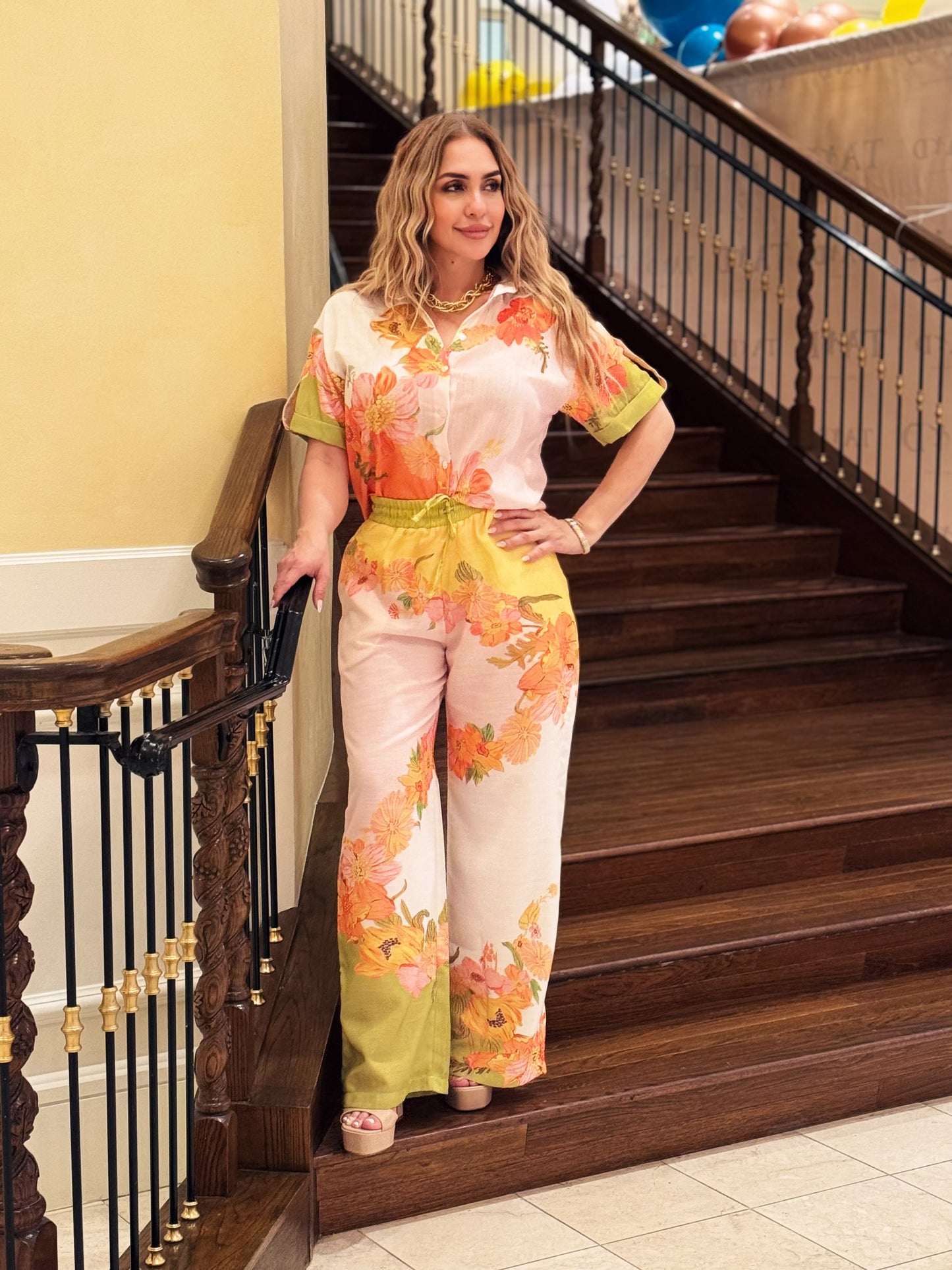 Julia Two Piece Set Floral Pants + Top