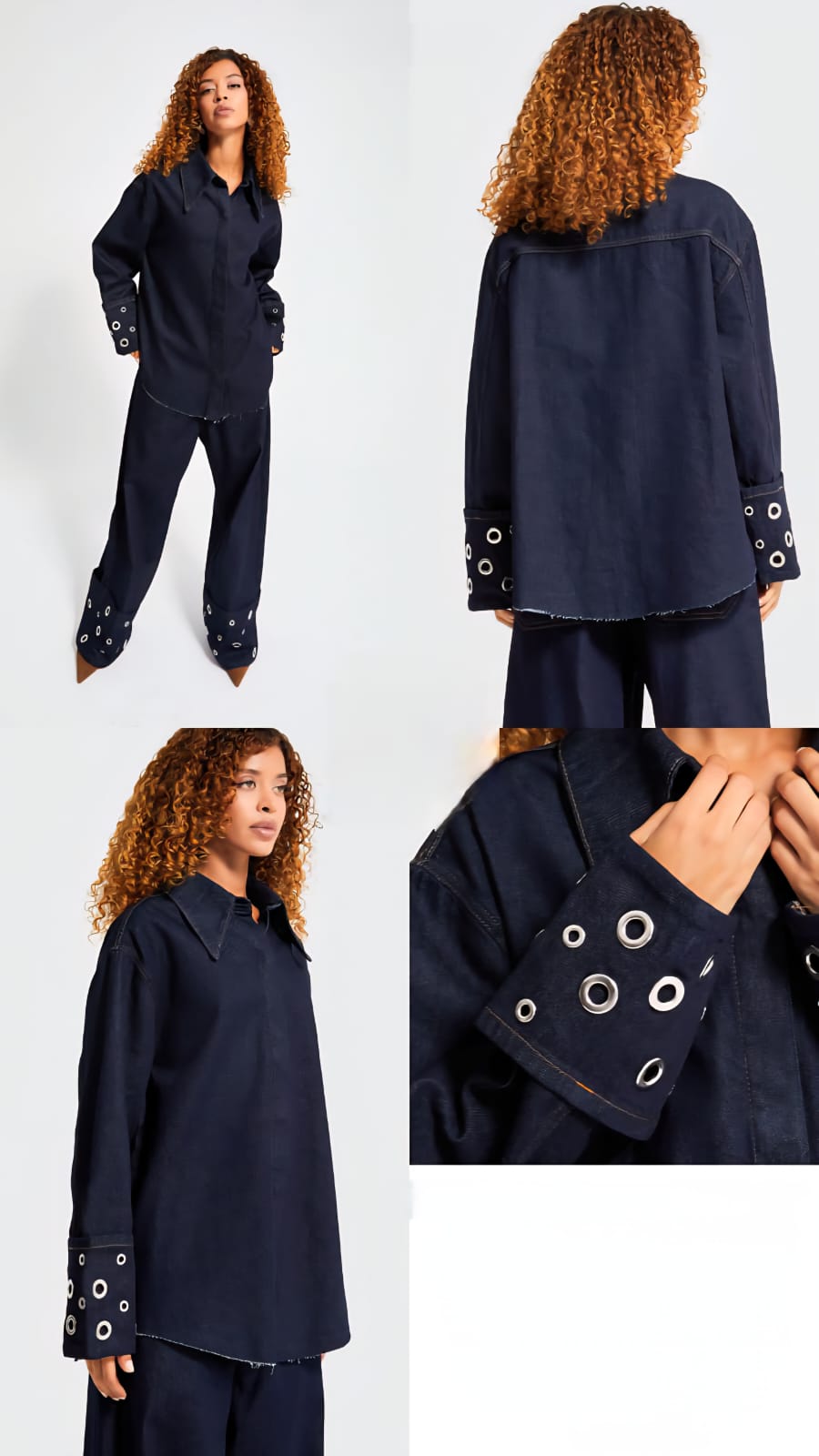 Eyelet Denim Top