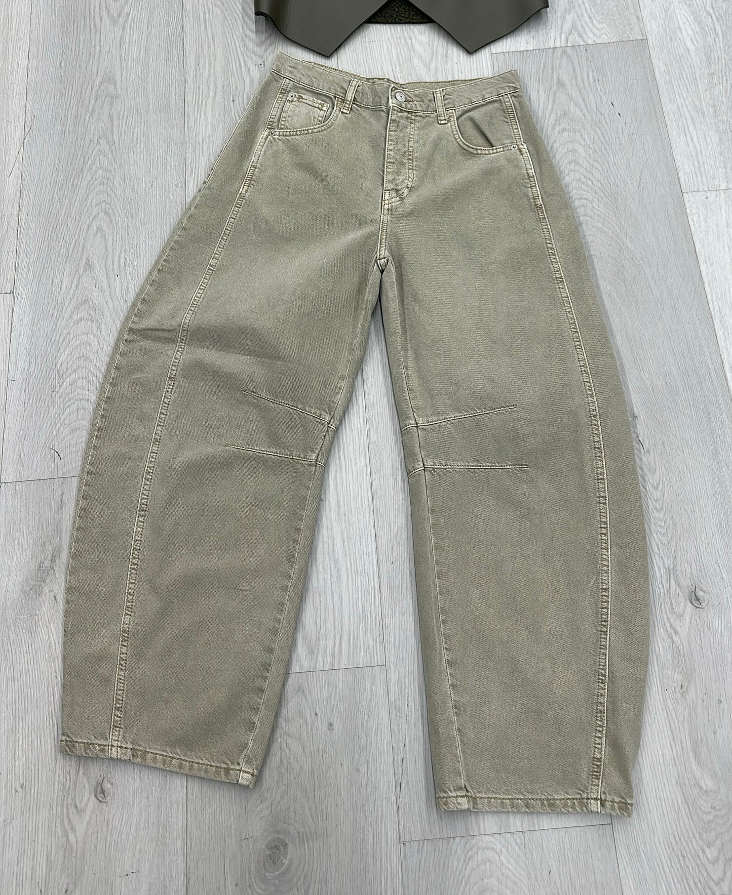 Olive Barrel Pants