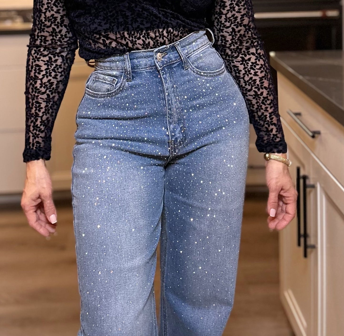 Shelby Rhinestone Denim Jean