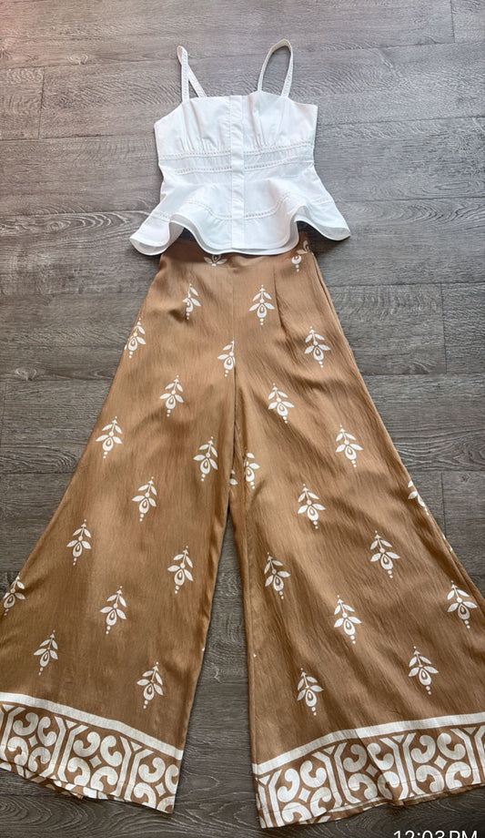 Francis Linen Pants Flared Khaki