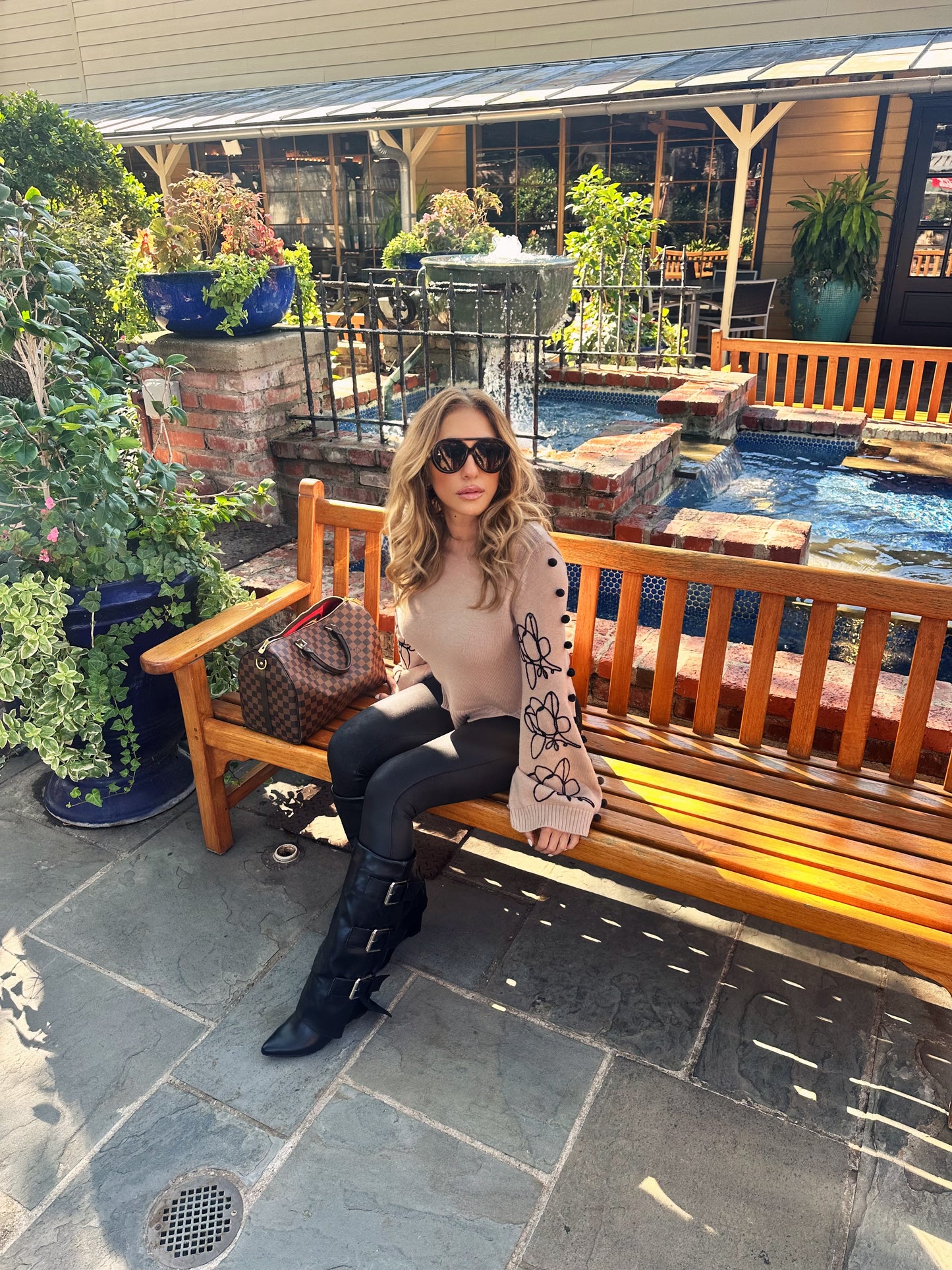 Black Flower Sweater