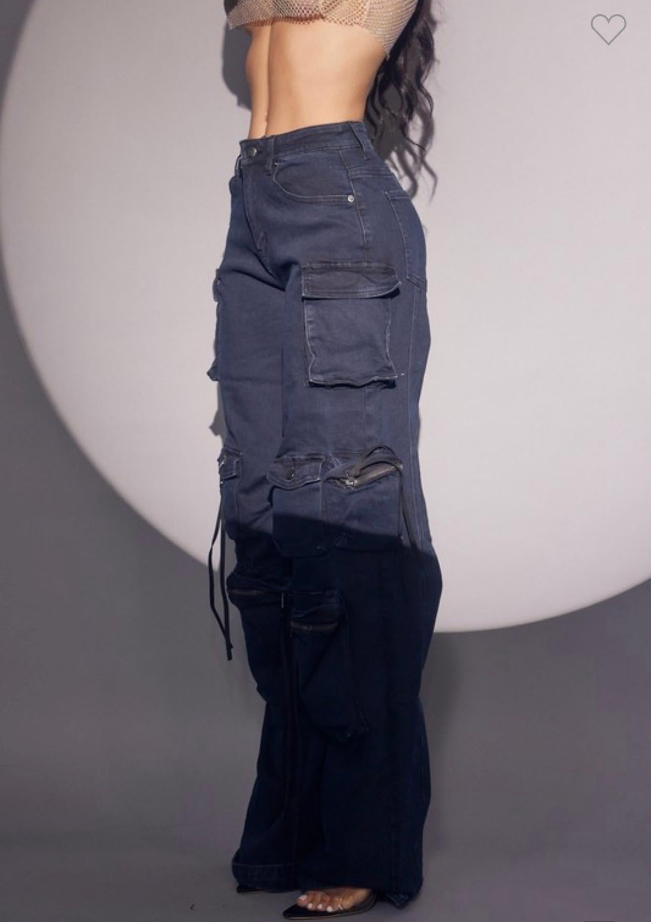 Betsy Pants - Cargo Denim Jeans