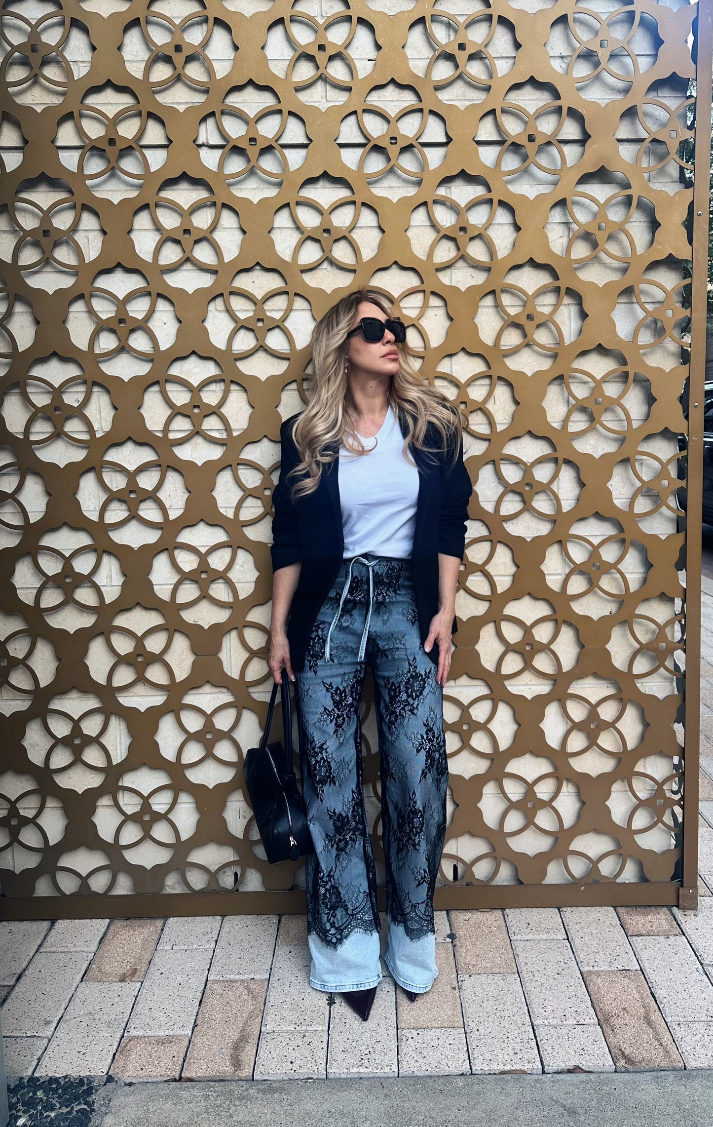 Zaida Lace Denim Joggers