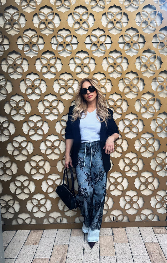 Zaida Lace Denim Joggers