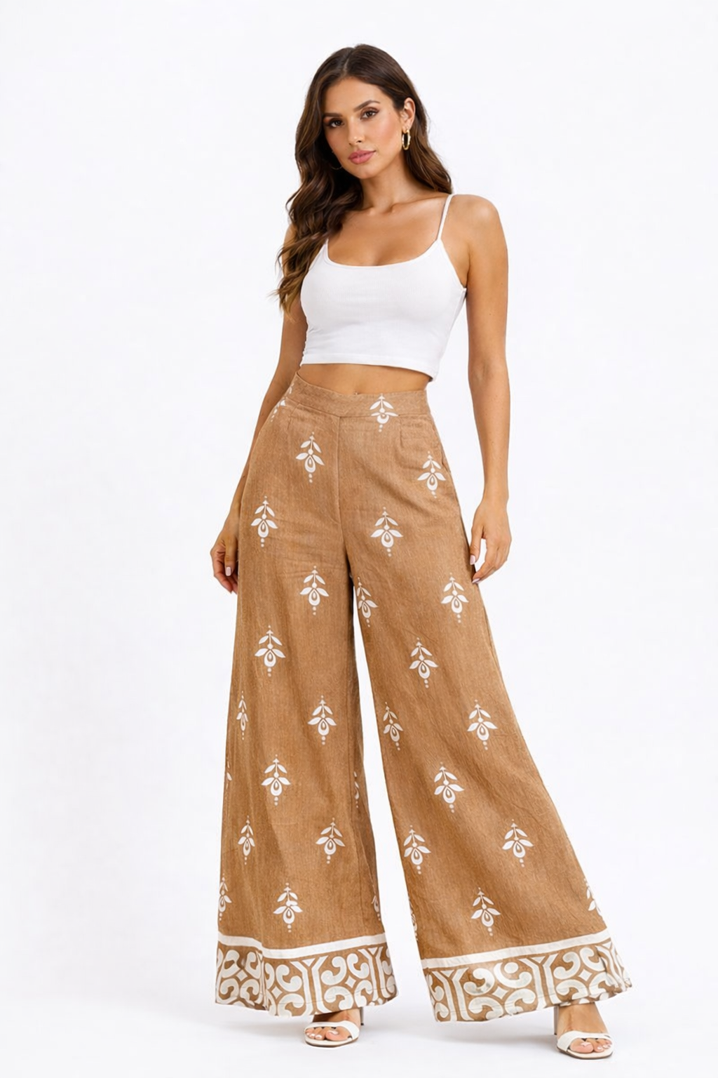 Francis Linen Pants Flared Khaki