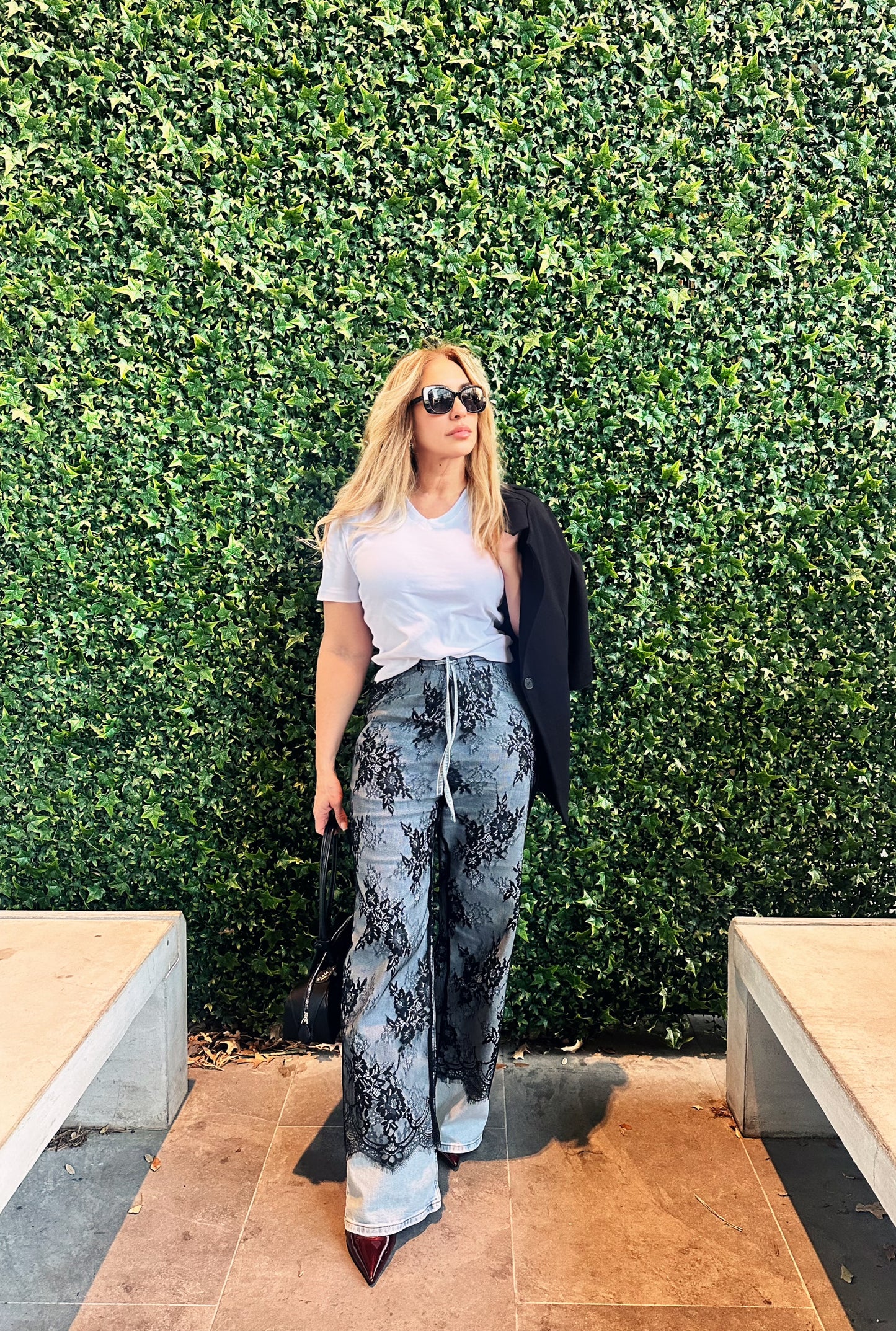 Zaida Lace Denim Joggers