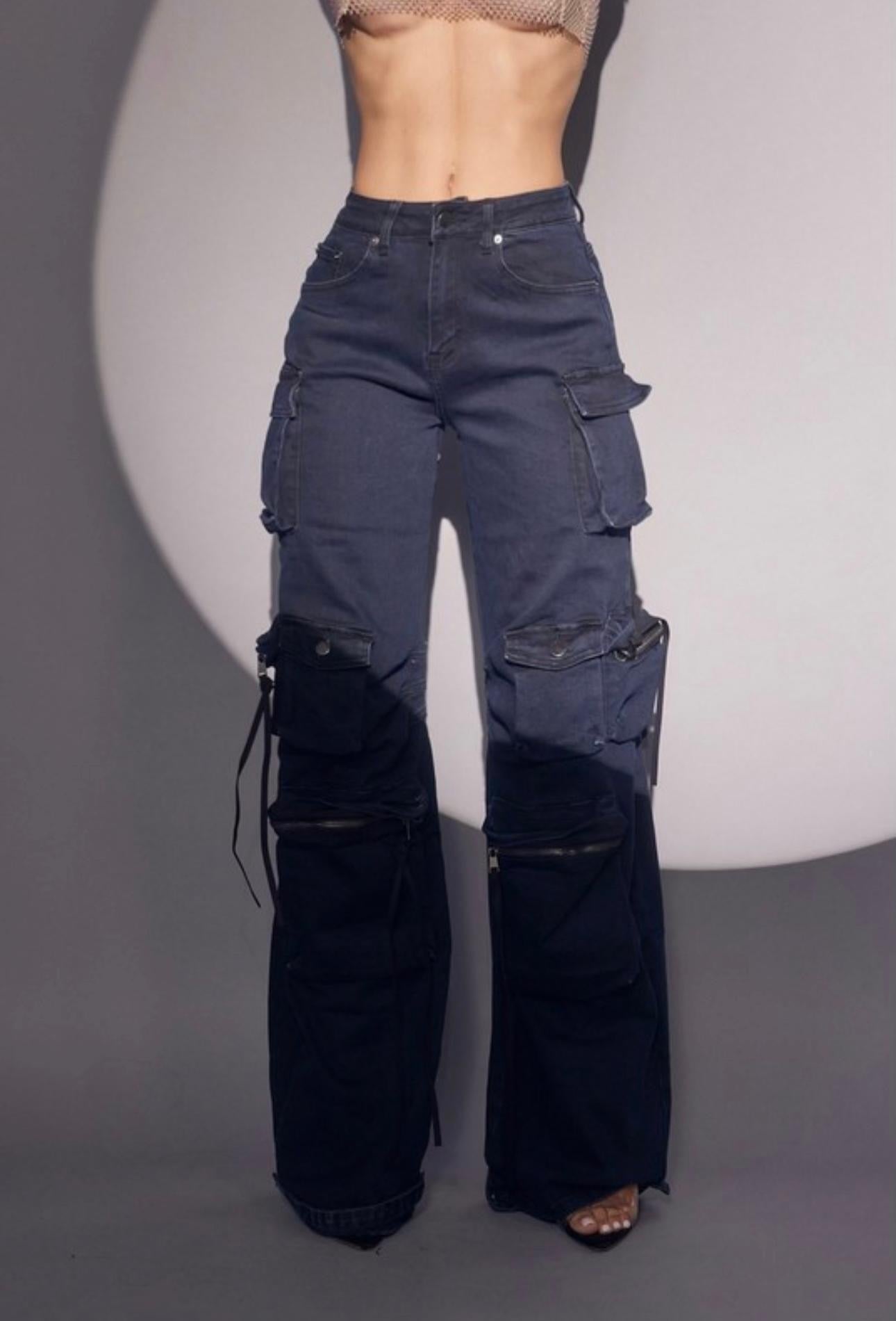 Betsy Pants - Cargo Denim Jeans