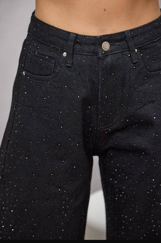 Black Studs Baggie Jeans