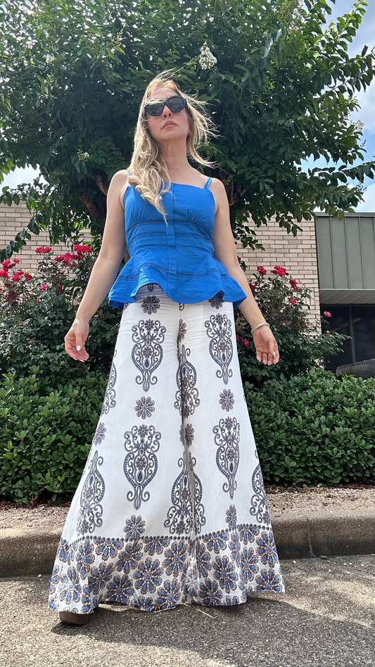 Francis Linen Pants Flared BLUE