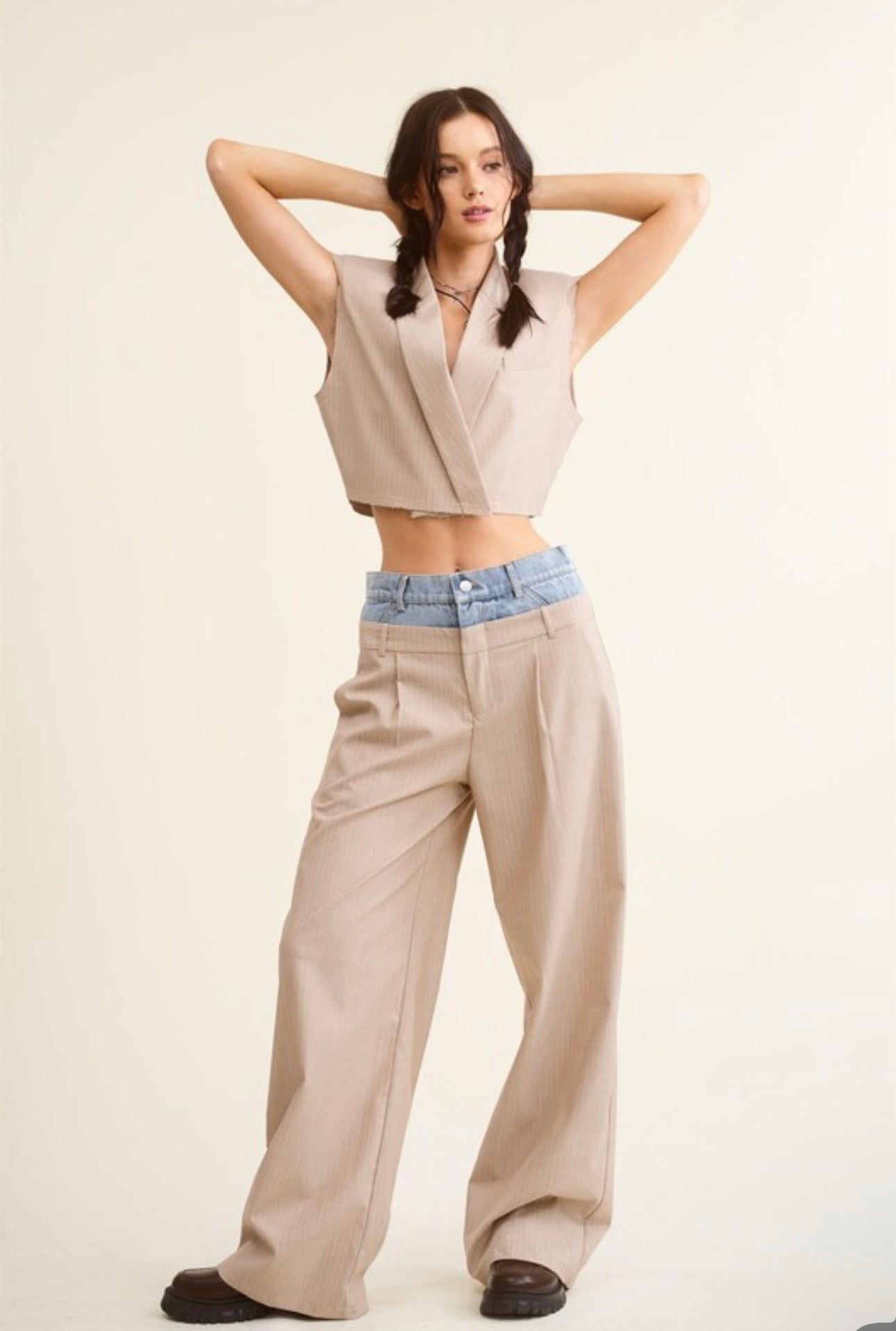 Gaby Beige Two-Piece Set