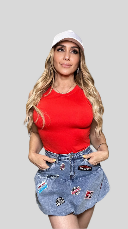 Samantha Mini Patch Skirt