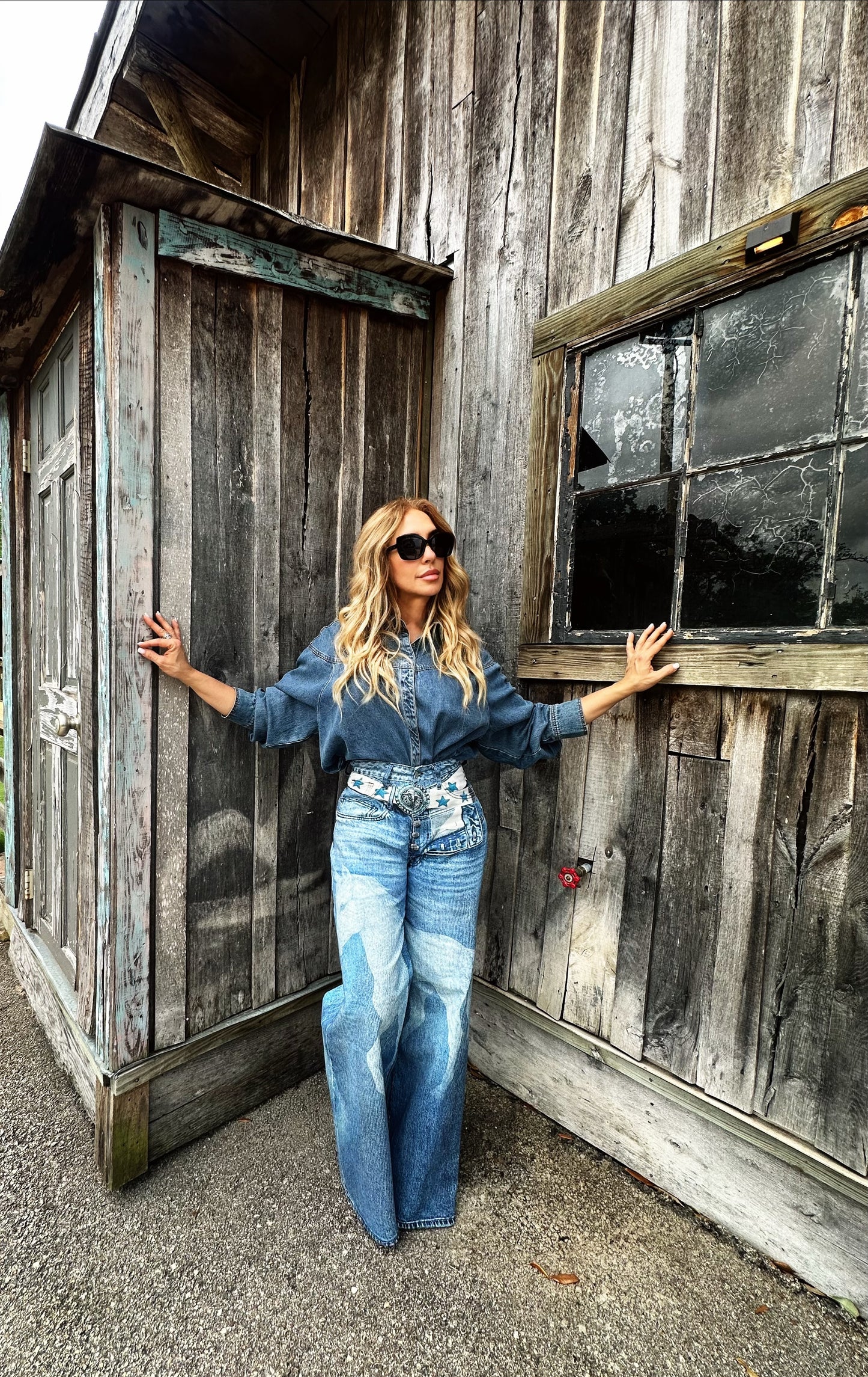 Faith Horse Denim Two-Piece Set