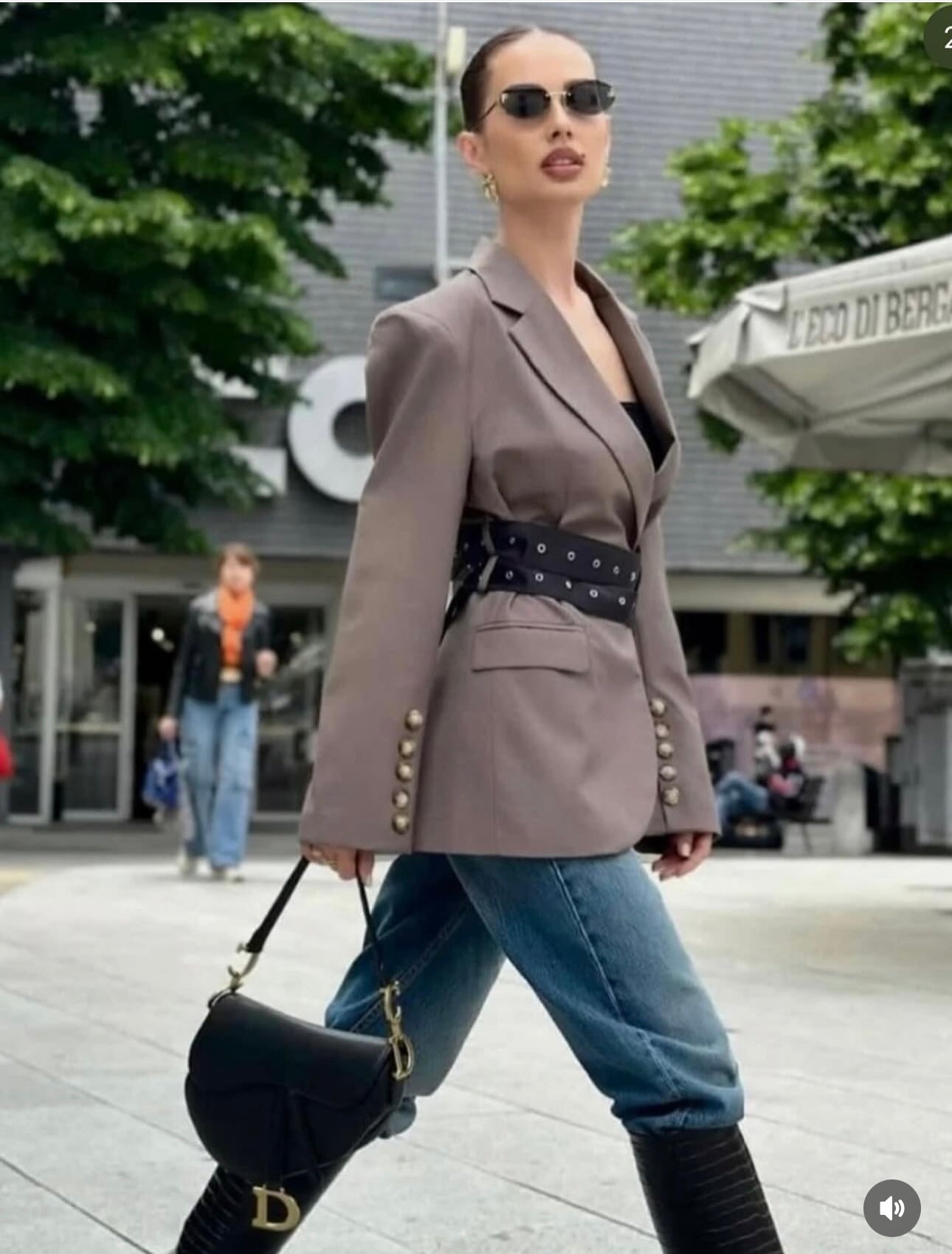 Melanie Double Belt Blazer
