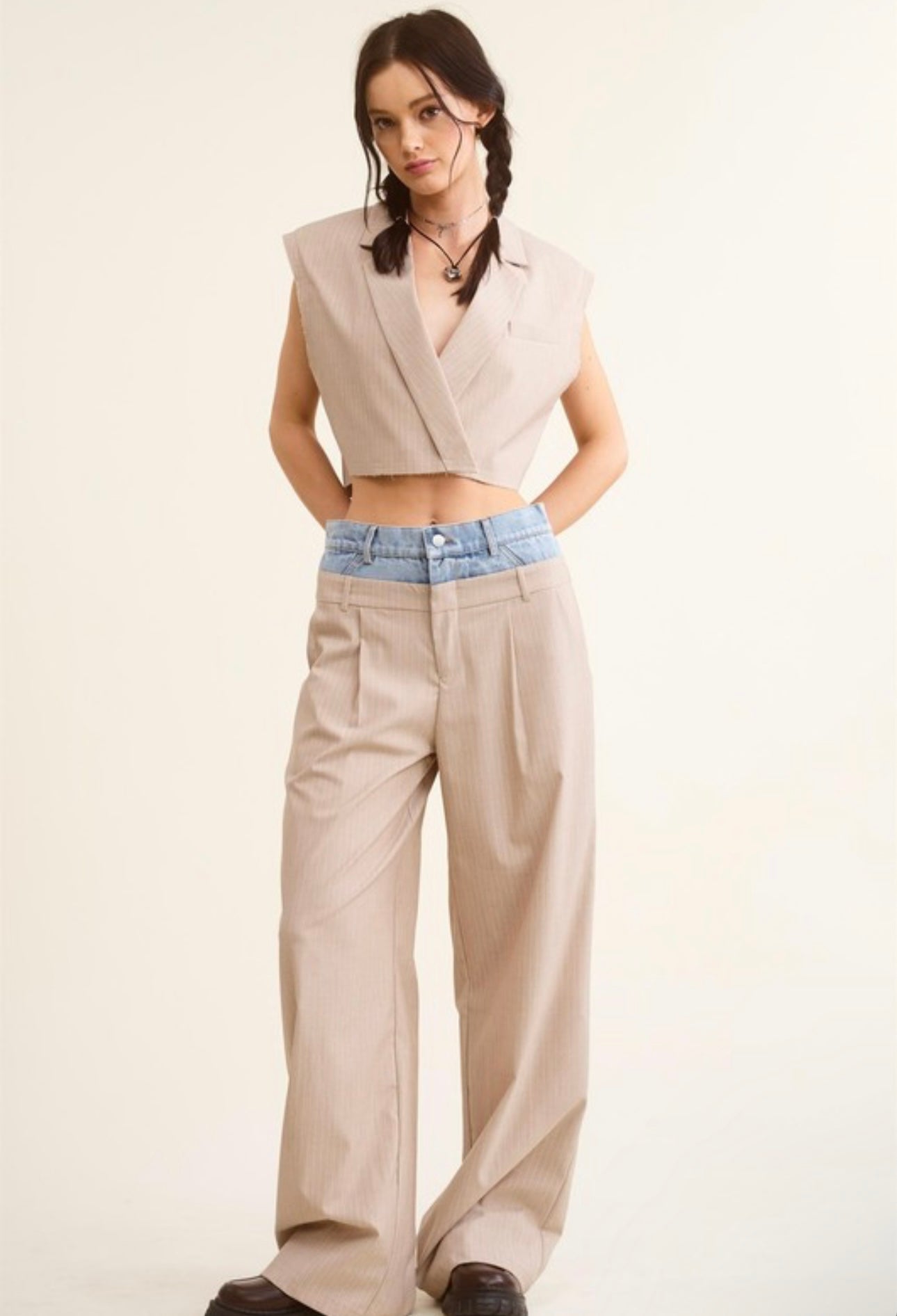 Gaby Beige Two-Piece Set
