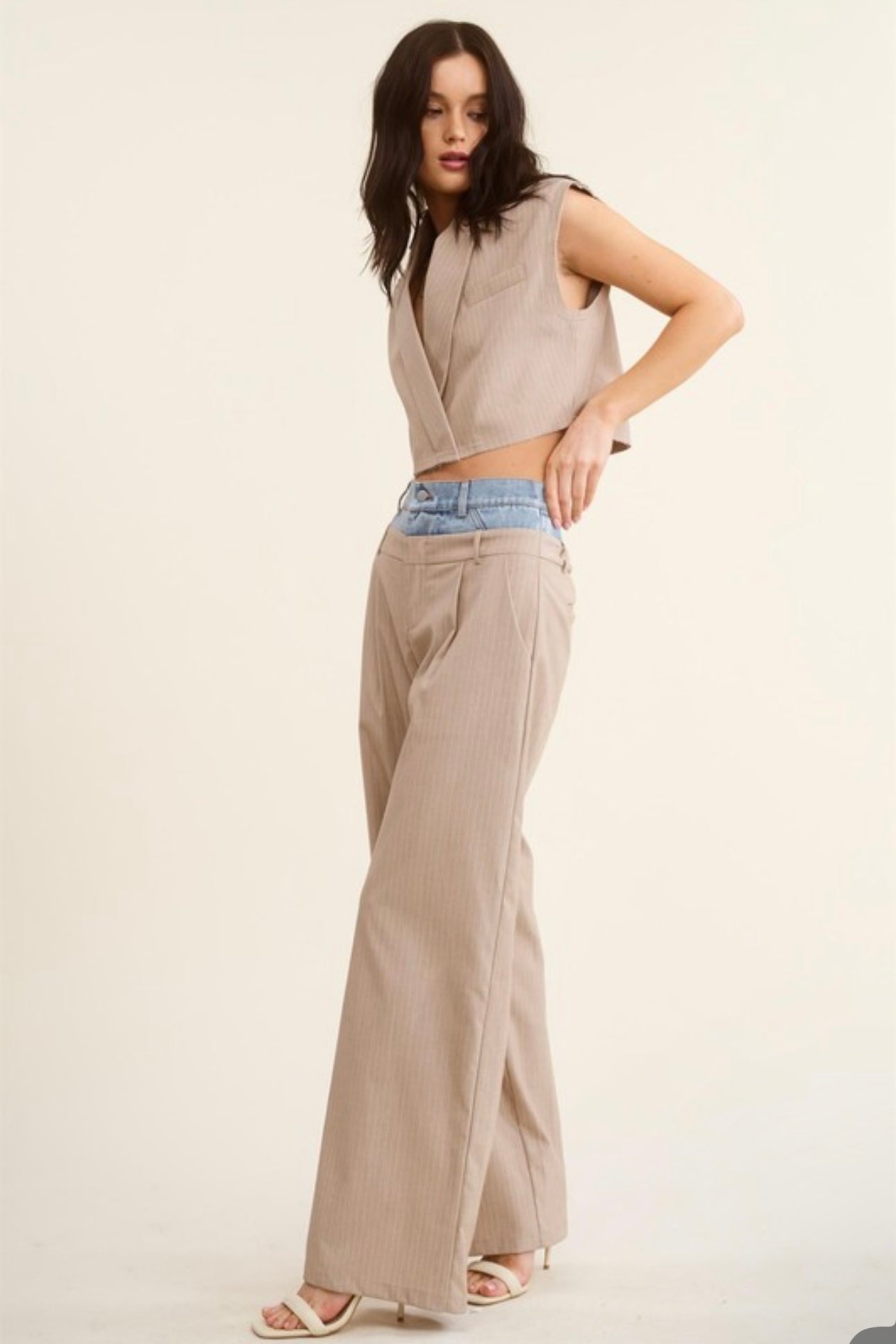 Gaby Beige Two-Piece Set