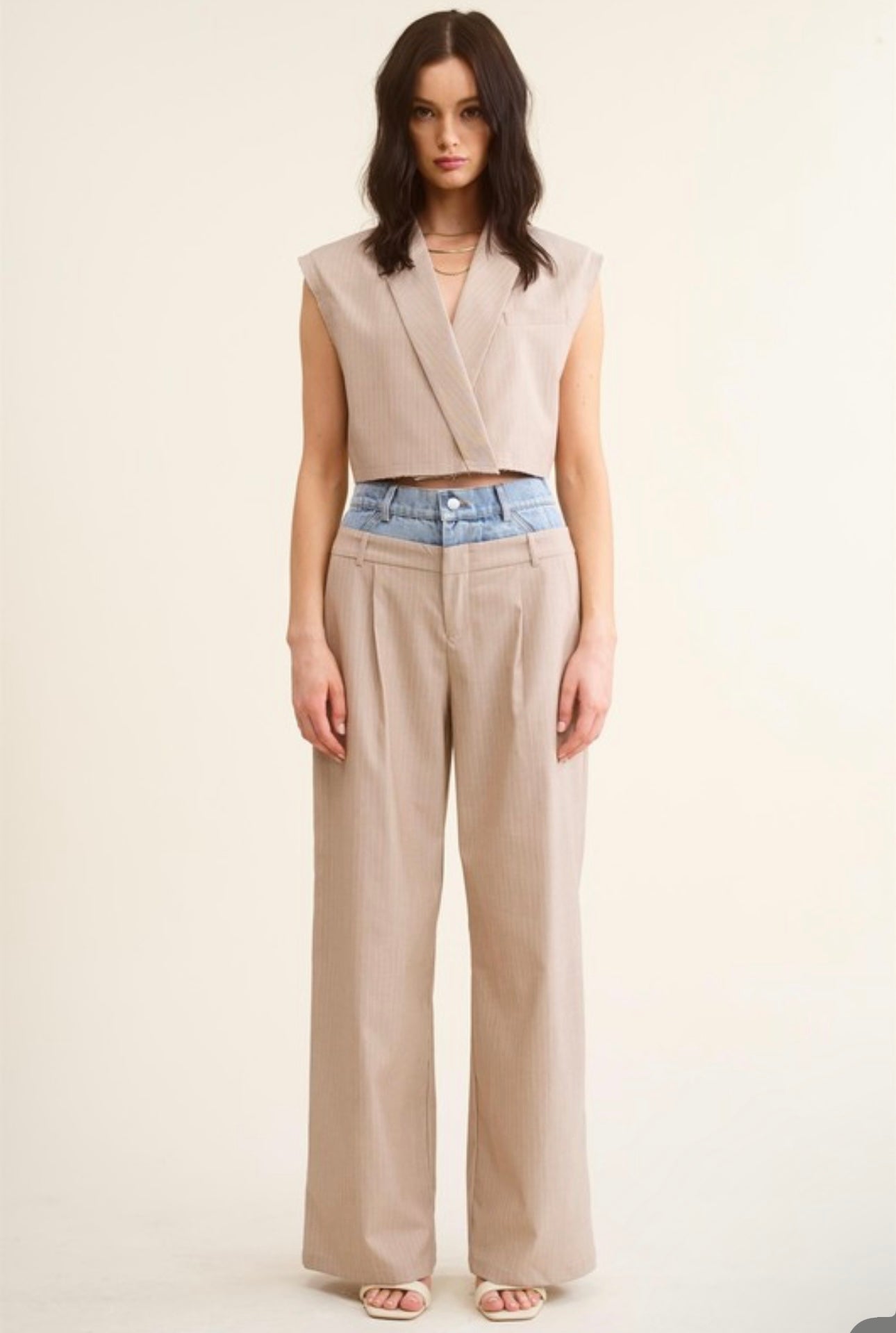 Gaby Beige Two-Piece Set