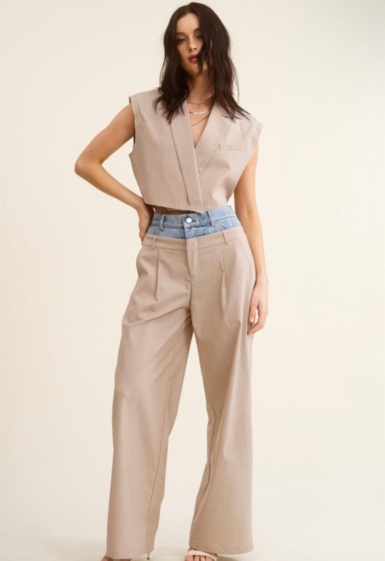 Gaby Beige Two-Piece Set