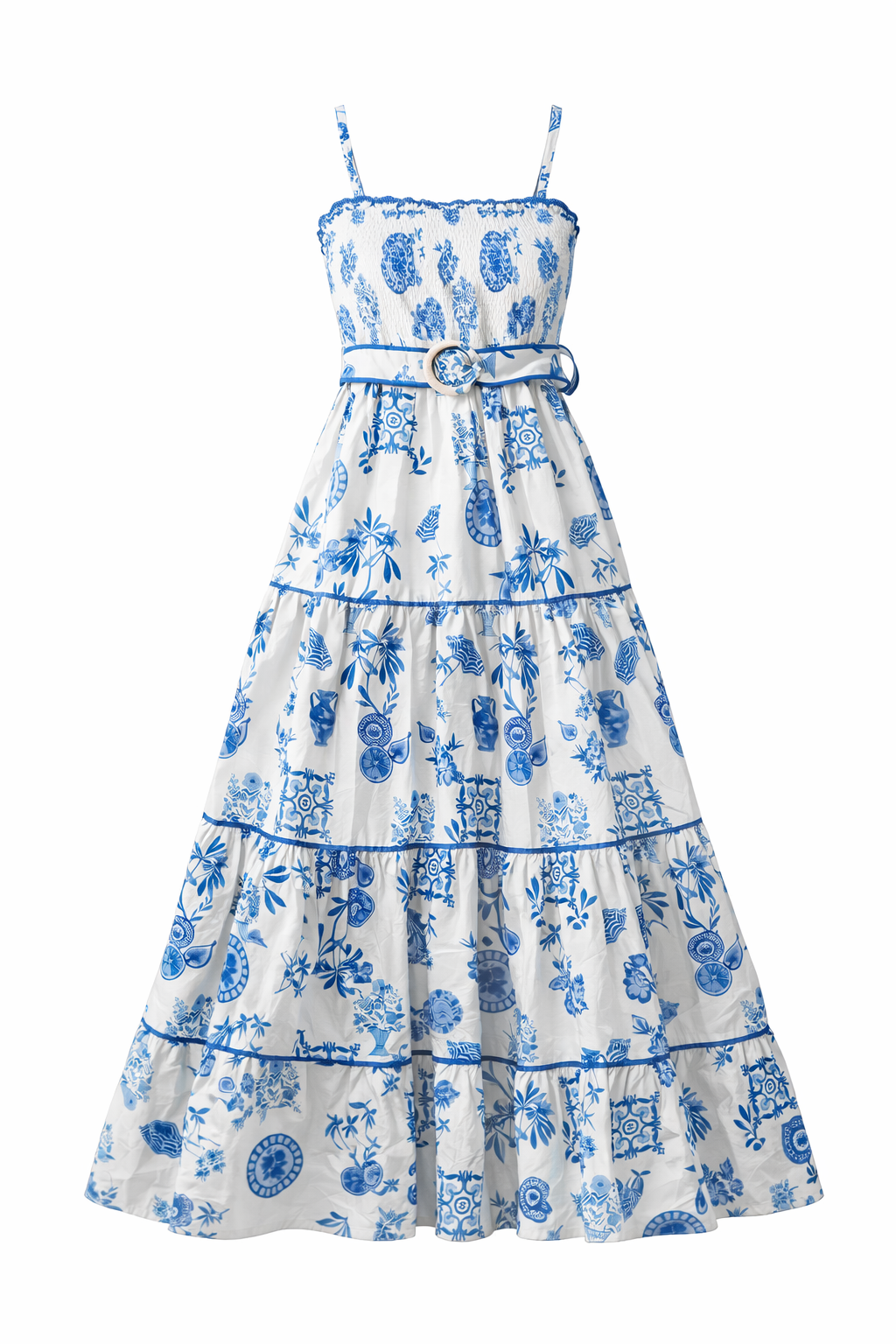 Santorini Dress – Blue & White Mediterranean Maxi Dress