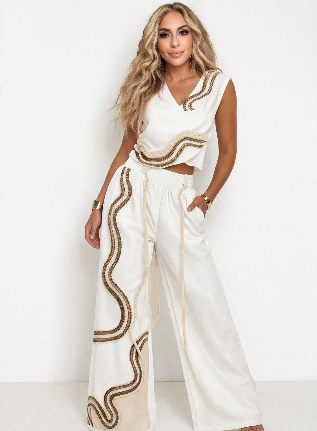 Marbella Élan Set – Embroidered Luxe Two Piece