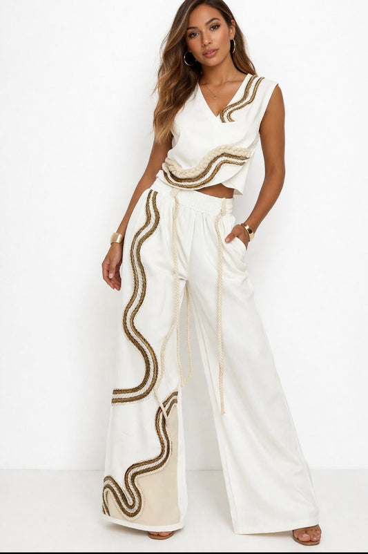 Marbella Élan Set – Embroidered Luxe Two Piece