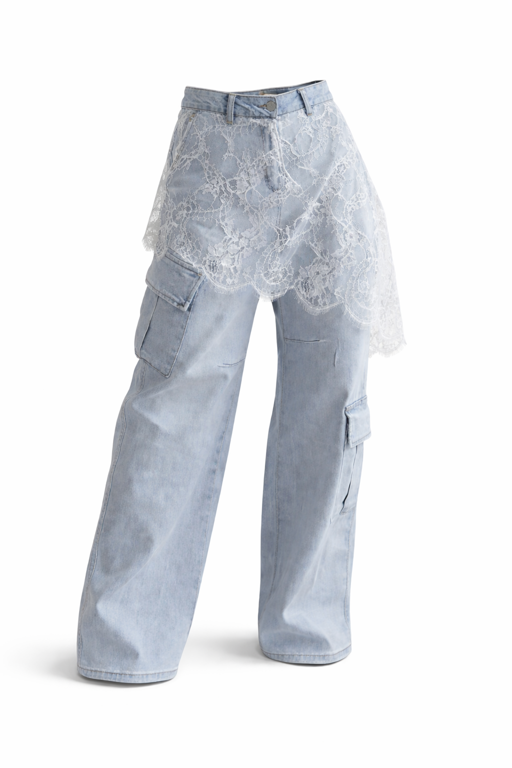 Amelia Lace Cargo Denim